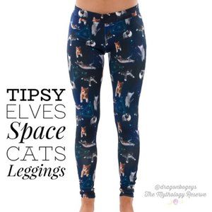 Tipsy Elves Space Cats Leggings Size Medium